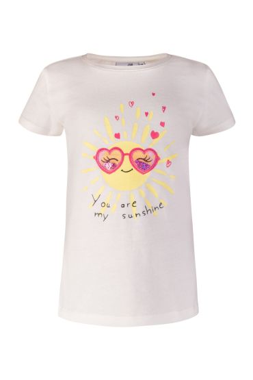 T-Shirt Sonne Streuglitzer Mädchen happy girls