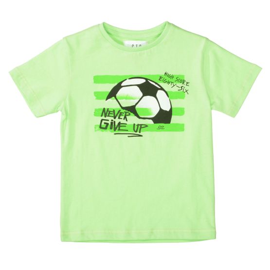 T-Shirt Fußball never give up Jungen Staccato