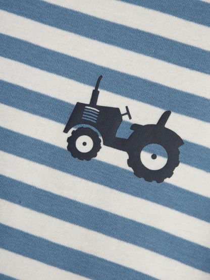 T-Shirt geringelt Traktormotiv Jungen name it