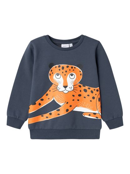 Sweatshirt Leopardenmotiv Rundhals Jungen name it