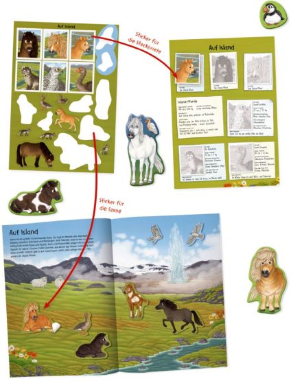 Buch Natur-Stickerwelt Pferde und Ponys Coppenrath