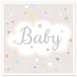Mini-Glückwunschkarte Baby Wolke Sterne Artebene