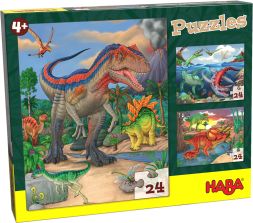 3 Puzzles Dinosaurier Jungen Haba