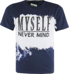 T-Shirt Batik Myself Never Mind Jungen Blue Effect