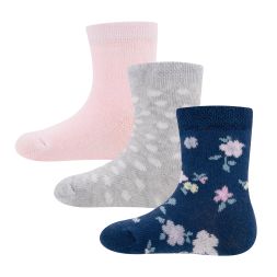 3er Pack Socken Blumen Tupfen Uni Mädchen Ewers