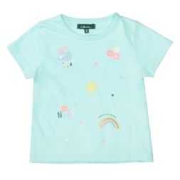 T-Shirt Sommerprints Pailletten Mädchen Attention
