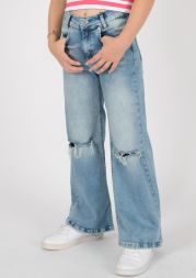 Jeans wide leg destroyed Mädchen Blue Effect