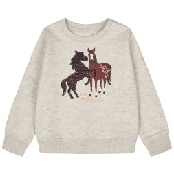 Sweatshirt Pferdemotive Rundhals Mädchen Staccato