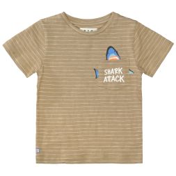 T-Shirt geringelt Hai Brusttasche Jungen Staccato