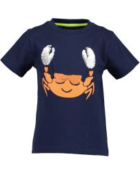 T-Shirt Krabbe Wendepailletten Jungen Blue Seven