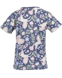 T-Shirt Einhörner Blumen Mädchen Blue Seven