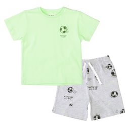 Schlafanzug kurz / Shorty Fußball Jungen Staccato